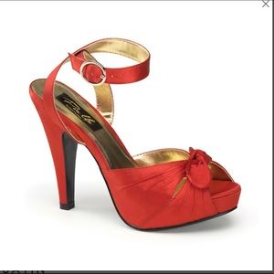 Pinup couture Red Satin Heels